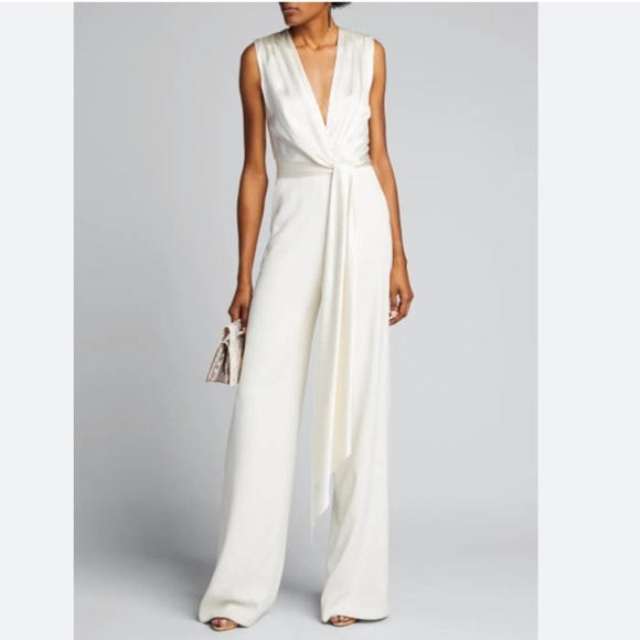 Jonathan Simkhai Satin and Crepe Combo Jumpsuit NWT - Picture 1 of 13